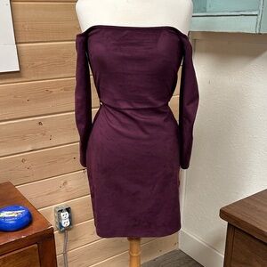 Buffalo David Bitton Off-Shoulder Plum suede feeling Dress